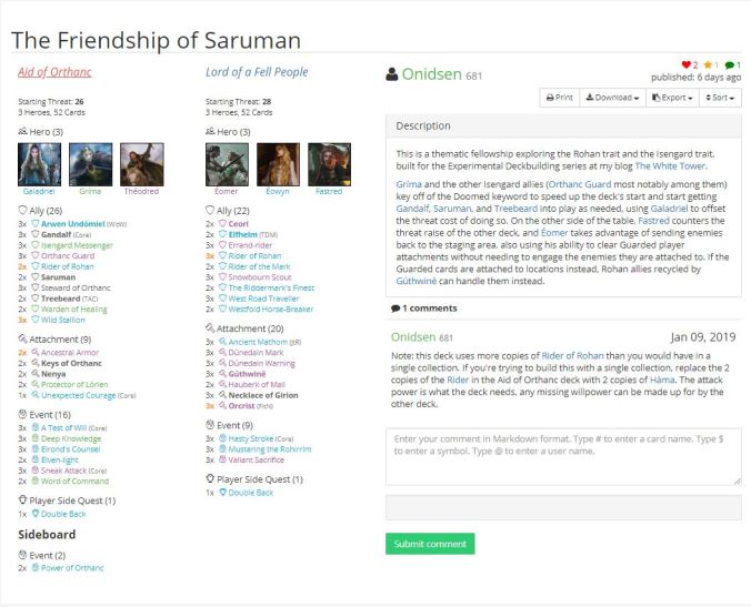 the friendship of saruman lists.JPG